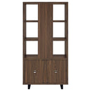 Maddox 71-inch 3-shelf Cabinet Bookcase Walnut