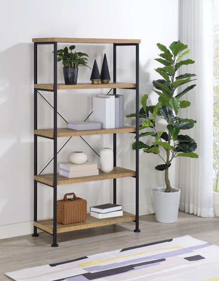 Home & Sleep Outlet - Analiese 63-inch 4-shelf Bookshelf Mango