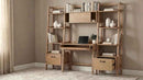 Fabian 4-piece Computer Desk and Bookshelf Set Distressed Light Brown