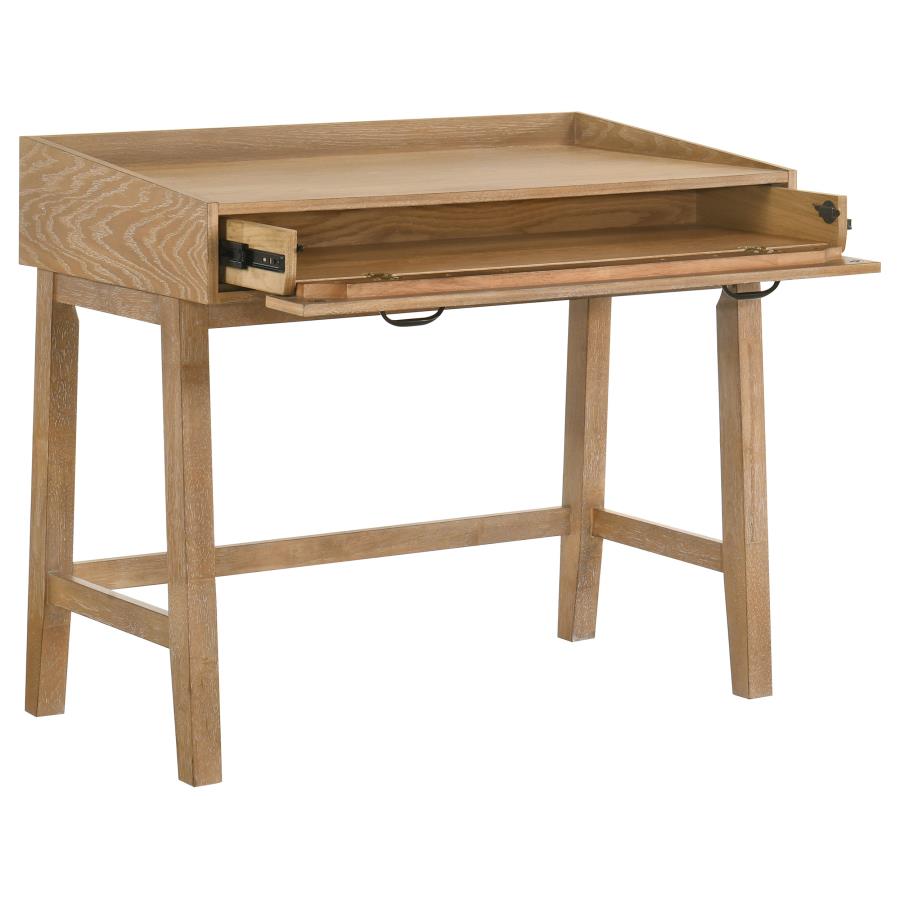 Home & Sleep Outlet - Fabian 38-inch Computer Desk with Keyboard Drawer Distressed Light Brown
