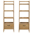 Home & Sleep Outlet - Fabian 2-piece 3-shelf Bookshelf with Drawer Distressed Light Brown