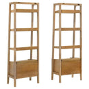 Fabian 2-piece 4-shelf Bookshelf with Drawer Distressed Light Brown