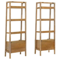Fabian 2-piece 4-shelf Bookshelf with Drawer Distressed Light Brown