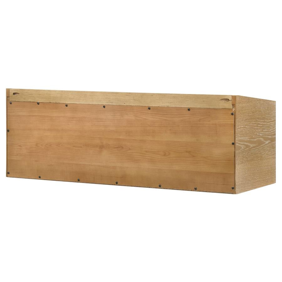 Home & Sleep Outlet - Fabian Bookshelf Bridge with Cubbies Distressed Light Brown