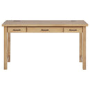 Vermes 55-inch 3-drawer Writing Desk with Power Outlet Light Ash