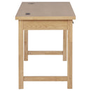 Vermes 55-inch 3-drawer Writing Desk with Power Outlet Light Ash