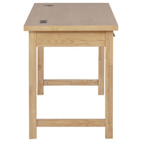 Vermes 55-inch 3-drawer Writing Desk with Power Outlet Light Ash