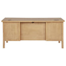 Vermes 66-inch 7-drawer Computer Desk with Power Outlet Light Ash