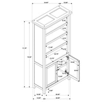 Vermes 72-inch 2-door Home Office Cabinet Bookcase Light Ash