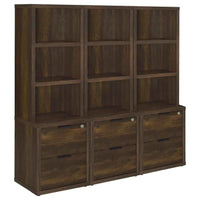 Westpark 3-piece Wall Unit Bookcase Set with USB Dark Pine