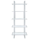 Hartford 79-inch 5-shelf Glass Bookshelf Chrome