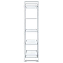 Hartford 79-inch 5-shelf Glass Bookshelf Chrome