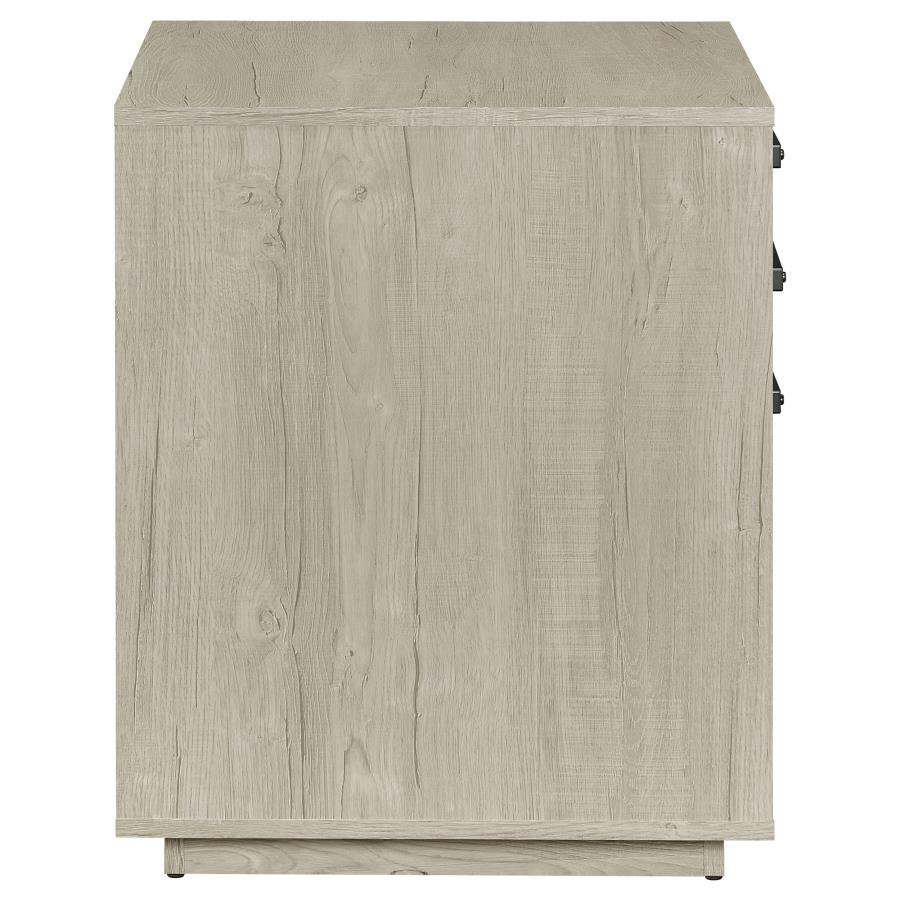 Loomis 3-drawer Home Office File Cabinet Whitewashed Grey