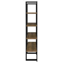 Danbrook 71-inch 4-shelf Bookshelf Black and Aged Walnut