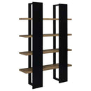 Danbrook 71-inch 4-shelf Bookshelf Black and Aged Walnut