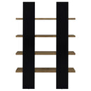 Danbrook 71-inch 4-shelf Bookshelf Black and Aged Walnut