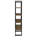 Danbrook 71-inch 4-shelf Bookshelf Black and Aged Walnut