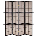 Iggy 4-Panel Room Divider Folding Shoji Screen Cappuccino