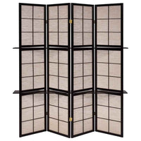 Iggy 4-Panel Room Divider Folding Shoji Screen Cappuccino