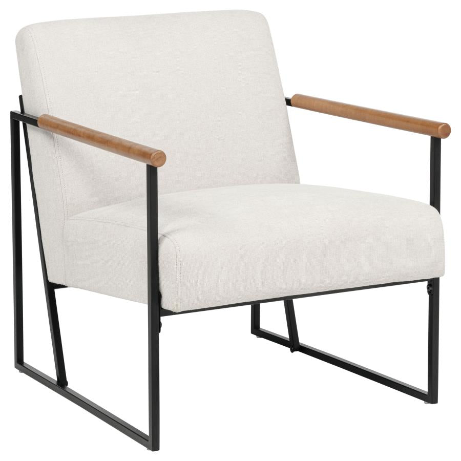 Home & Sleep Outlet - Monsen Fabric Upholstered Metal Frame Accent Chair Ivory