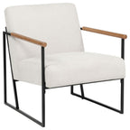 Home & Sleep Outlet - Monsen Fabric Upholstered Metal Frame Accent Chair Ivory