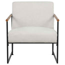 Monsen Fabric Upholstered Metal Frame Accent Chair Ivory