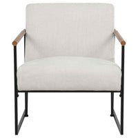 Monsen Fabric Upholstered Metal Frame Accent Chair Ivory