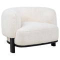 Home & Sleep Outlet - Lawler Upholstered Barrel Back Accent Chair Ivory and Black
