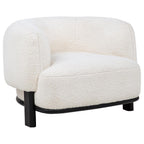 Home & Sleep Outlet - Lawler Upholstered Barrel Back Accent Chair Ivory and Black