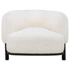 Home & Sleep Outlet - Lawler Upholstered Barrel Back Accent Chair Ivory and Black