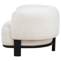 Lawler Upholstered Barrel Back Accent Chair Ivory and Black