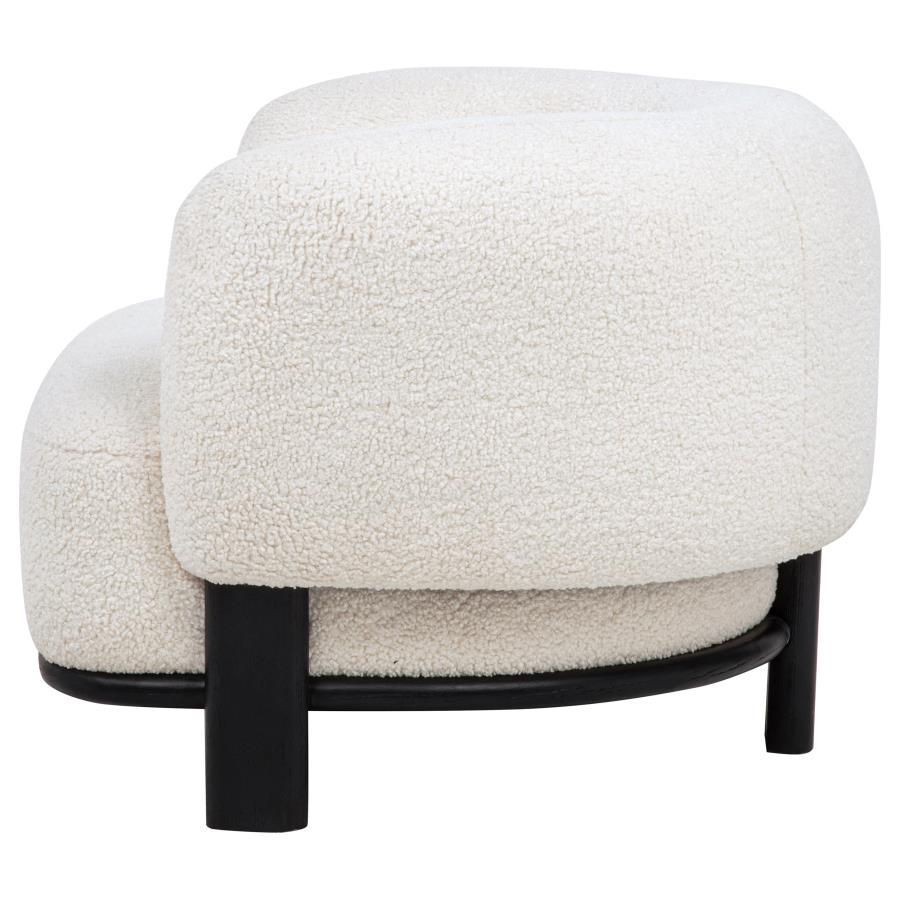 Home & Sleep Outlet - Lawler Upholstered Barrel Back Accent Chair Ivory and Black
