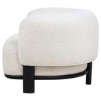 Home & Sleep Outlet - Lawler Upholstered Barrel Back Accent Chair Ivory and Black