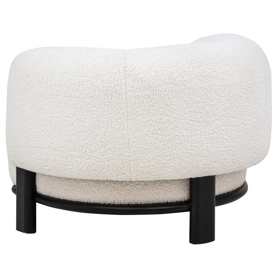 Home & Sleep Outlet - Lawler Upholstered Barrel Back Accent Chair Ivory and Black