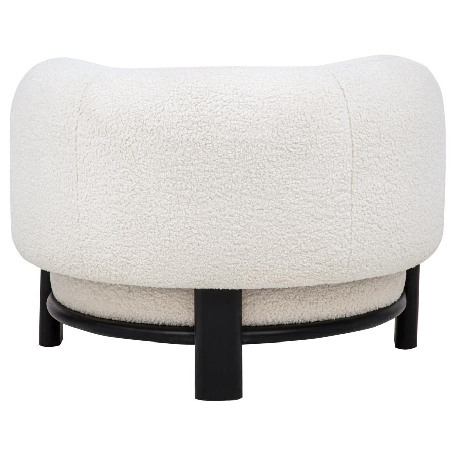 Home & Sleep Outlet - Lawler Upholstered Barrel Back Accent Chair Ivory and Black