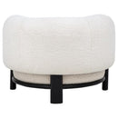 Lawler Upholstered Barrel Back Accent Chair Ivory and Black