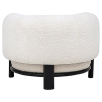 Lawler Upholstered Barrel Back Accent Chair Ivory and Black