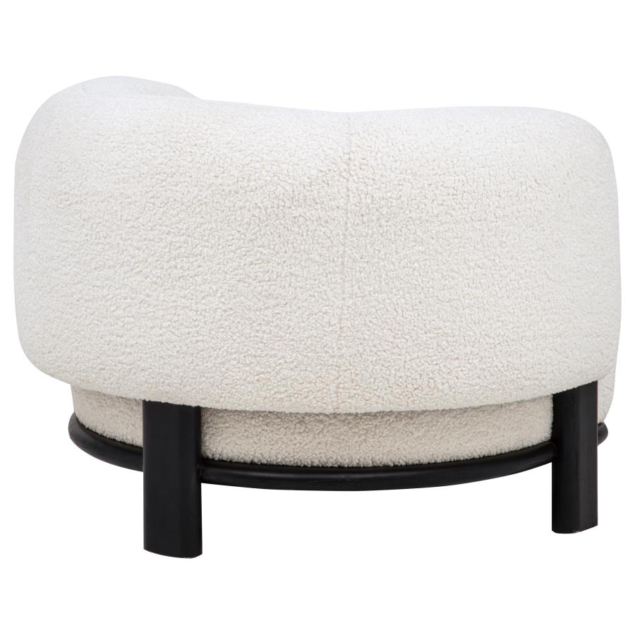 Home & Sleep Outlet - Lawler Upholstered Barrel Back Accent Chair Ivory and Black