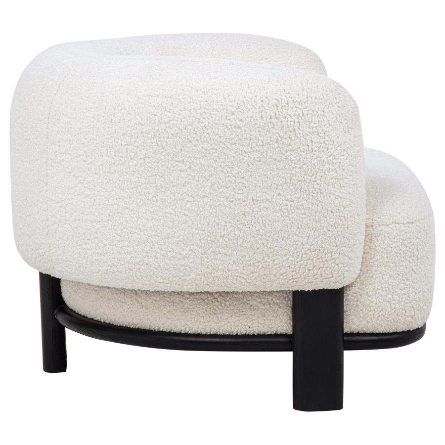 Home & Sleep Outlet - Lawler Upholstered Barrel Back Accent Chair Ivory and Black