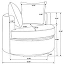Debbie Upholstered Swivel Accent Chair Camel