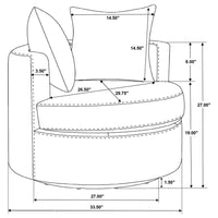 Debbie Upholstered Swivel Accent Chair Camel