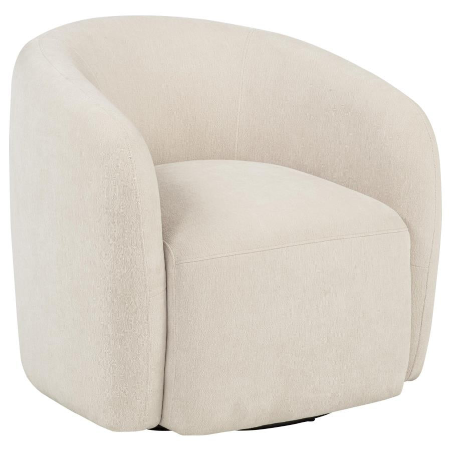 Home & Sleep Outlet - Gerley Chenille Upholstered Swivel Accent Chair Beige