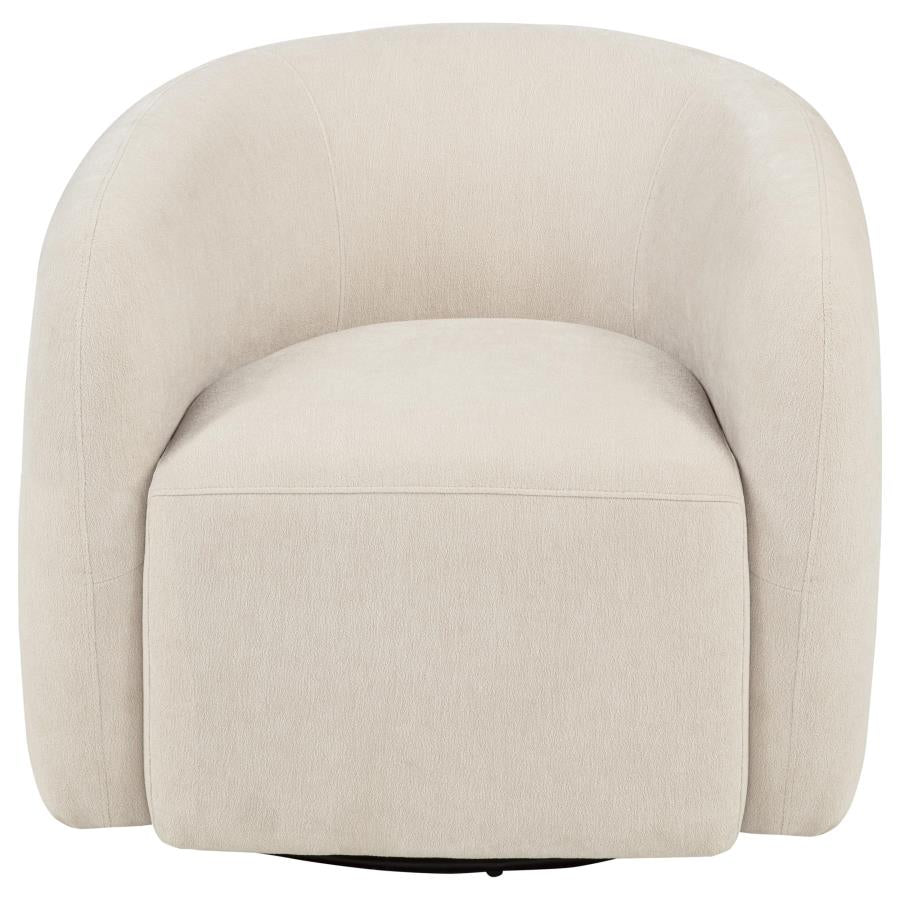Home & Sleep Outlet - Gerley Chenille Upholstered Swivel Accent Chair Beige