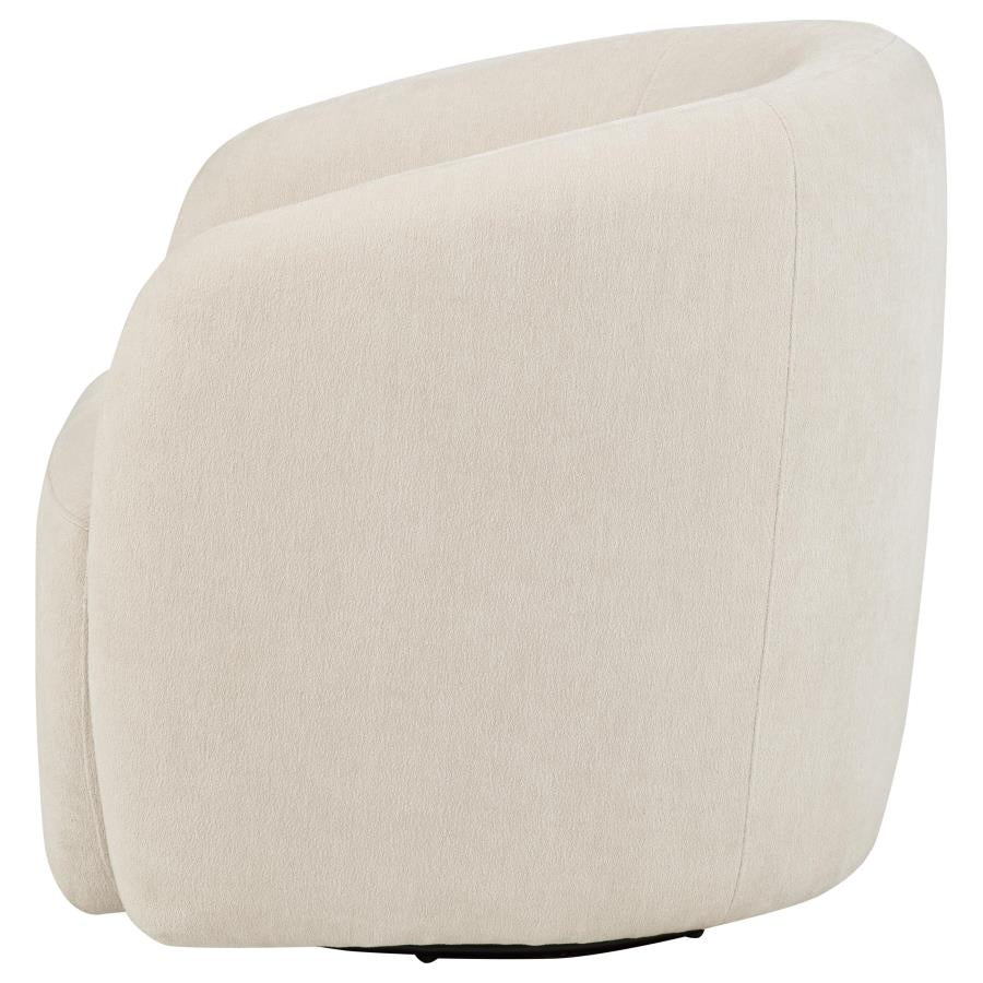 Home & Sleep Outlet - Gerley Chenille Upholstered Swivel Accent Chair Beige