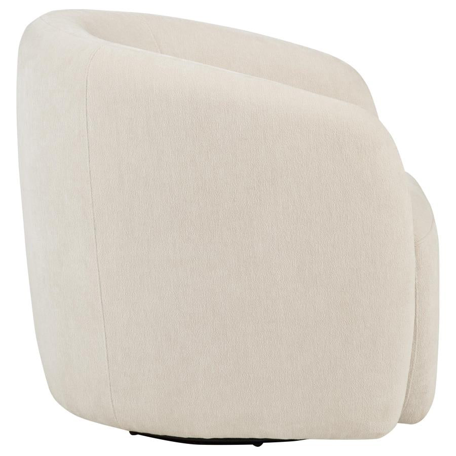 Home & Sleep Outlet - Gerley Chenille Upholstered Swivel Accent Chair Beige