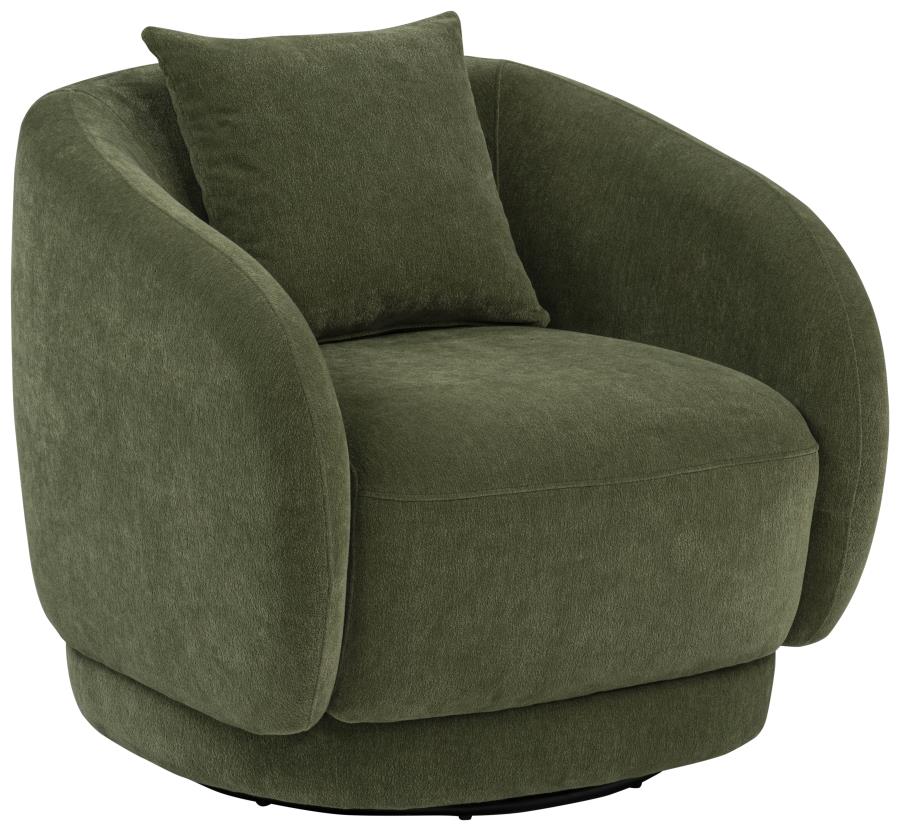 Home & Sleep Outlet - Arnaud Chenille Upholstered Swivel Accent Chair Green