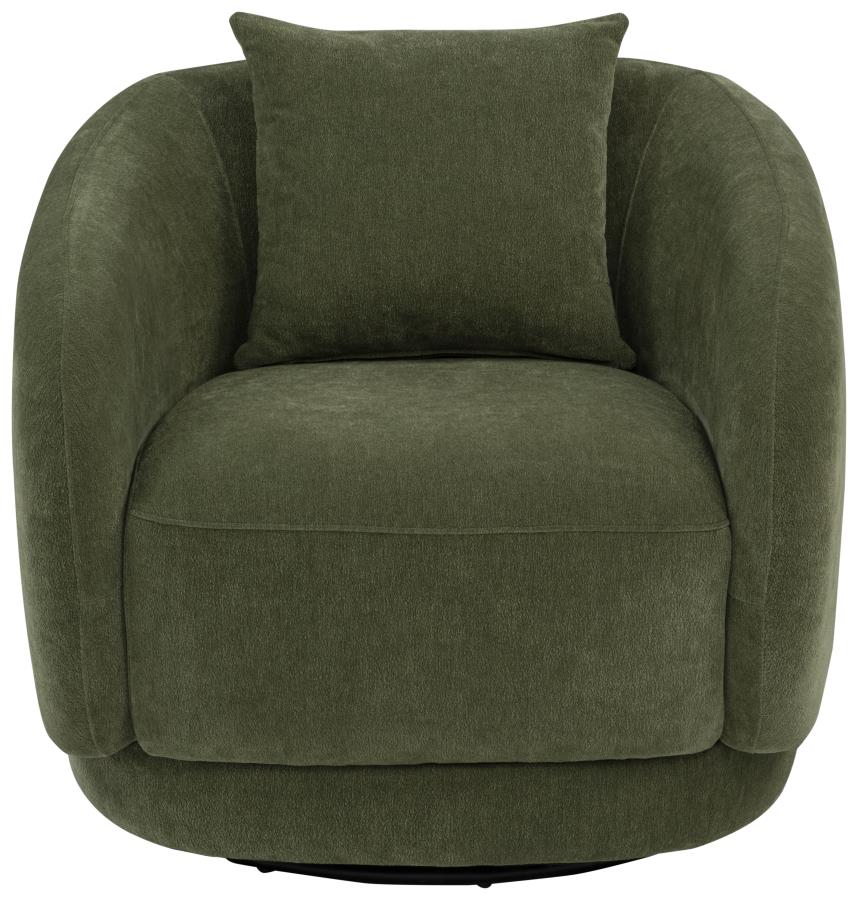 Home & Sleep Outlet - Arnaud Chenille Upholstered Swivel Accent Chair Green