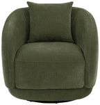 Home & Sleep Outlet - Arnaud Chenille Upholstered Swivel Accent Chair Green