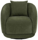 Arnaud Chenille Upholstered Swivel Accent Chair Green