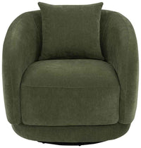 Arnaud Chenille Upholstered Swivel Accent Chair Green